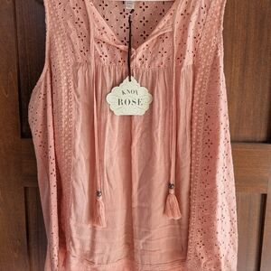 Knox Rose Pink Sleeveless Blouse Tank Top XXL